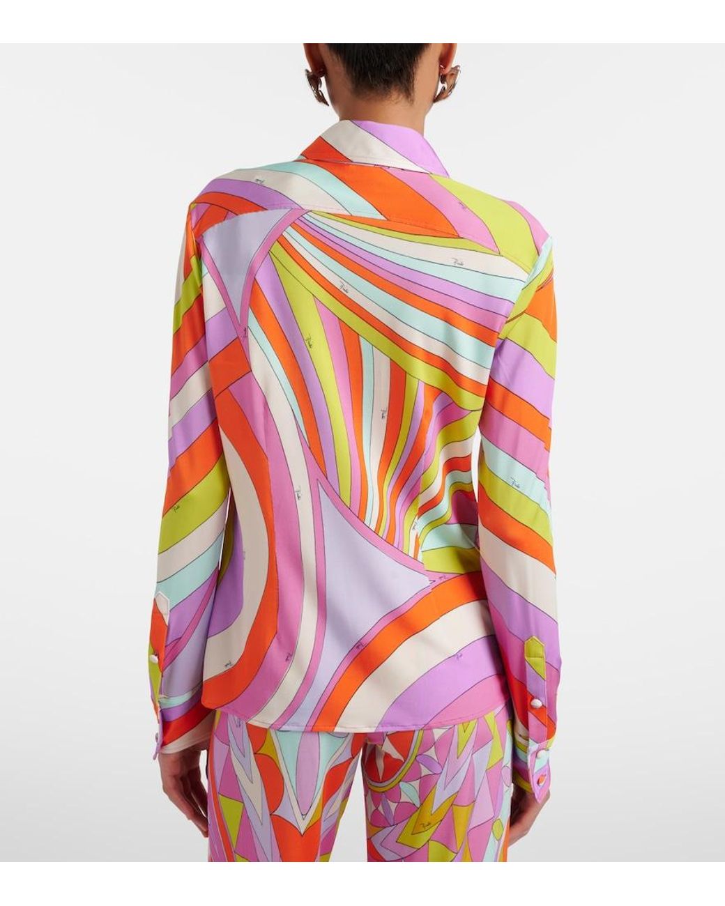 Emilio Pucci Pink Iride Satin Jersey Shirt