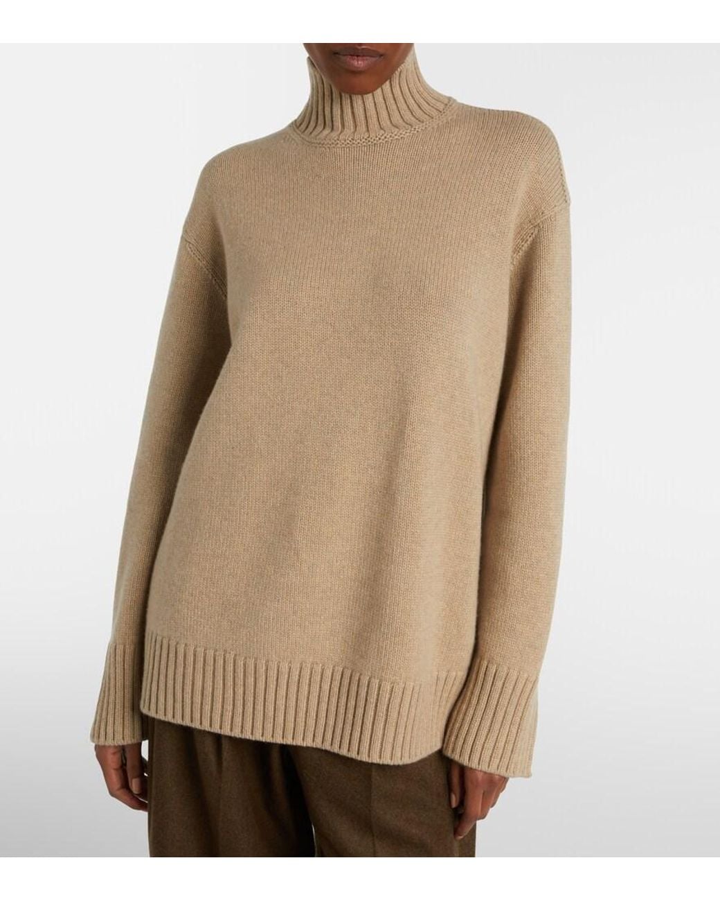 Loro Piana Natural Cashmere Turtleneck Sweater