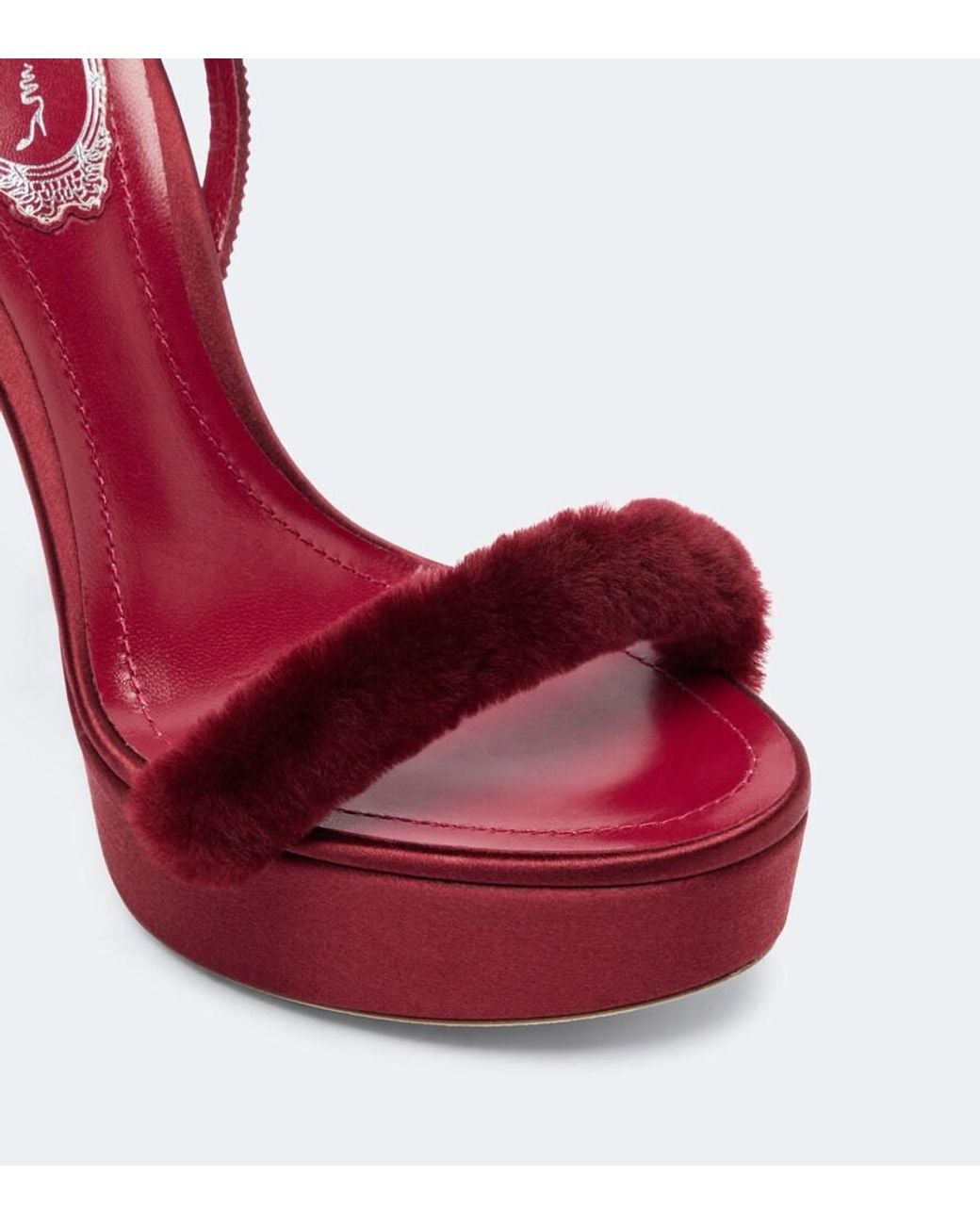 Rene Caovilla Red Embellished Platform Sandals