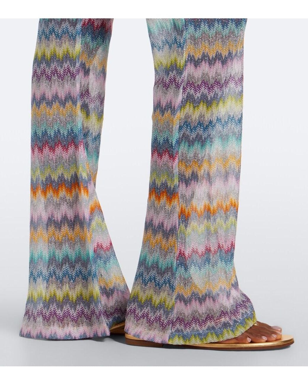 Missoni Blue Lame Flared Pants
