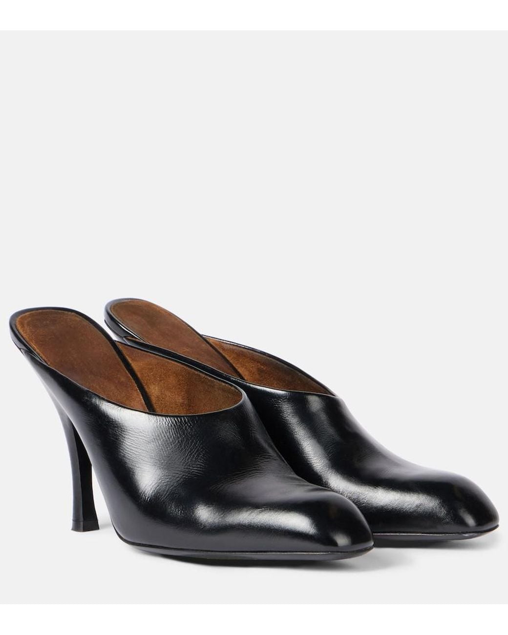 Khaite Brown Colt 100 Leather Mules