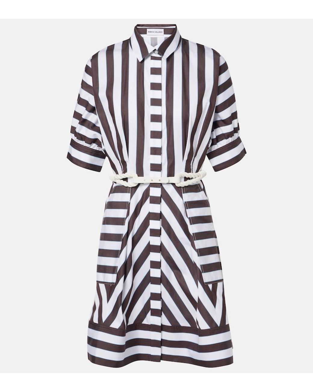 Rebecca Vallance White Pippa Striped Cotton Minidress
