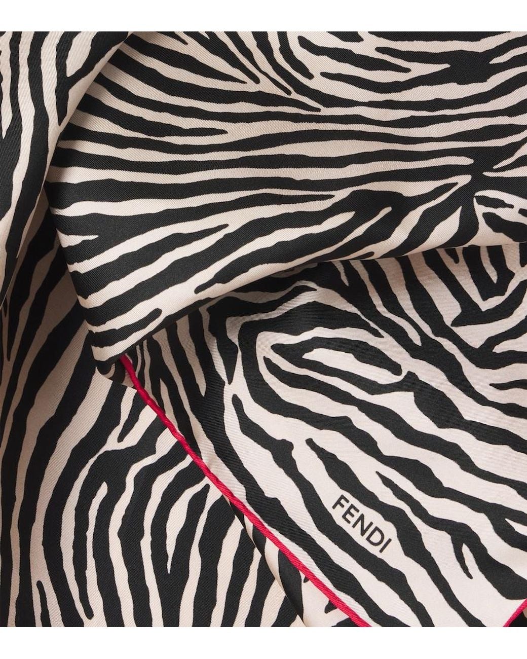 Fendi Black Printed Silk Scarf