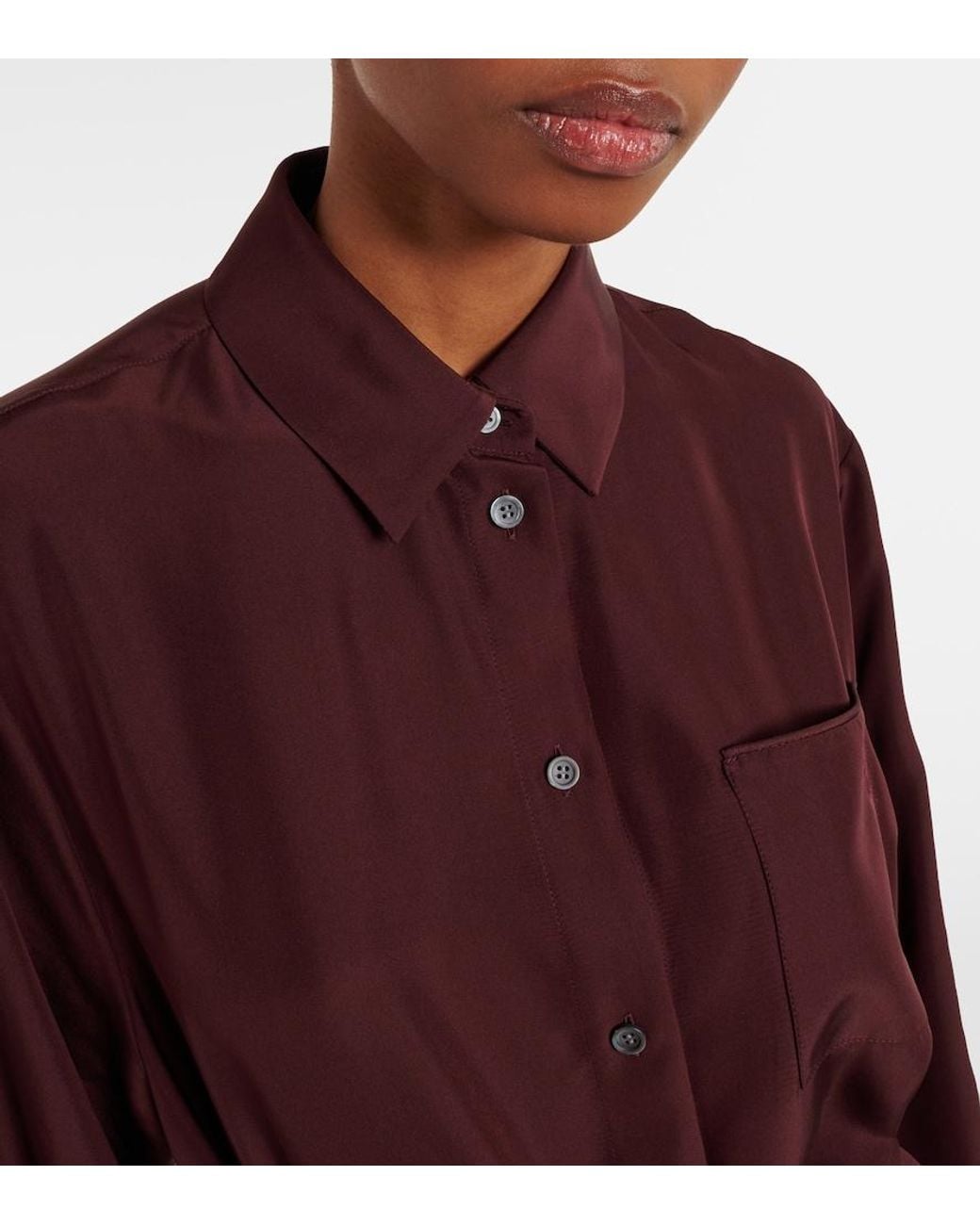 Loewe Red Belted Silk Blouse