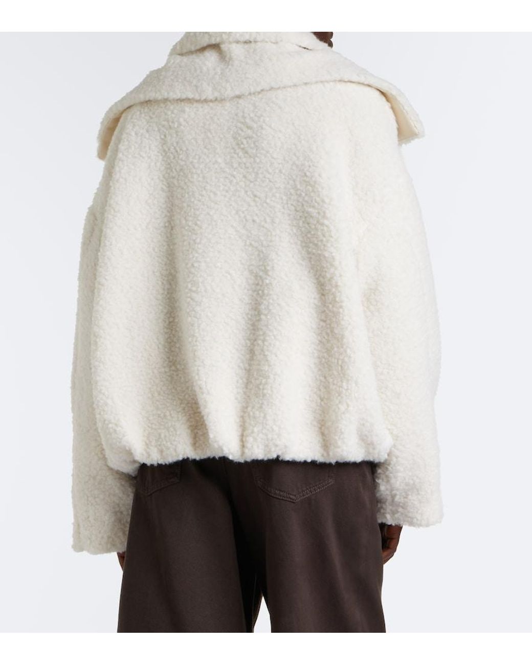 Sportmax Natural Teddy-Trimmed Jacket