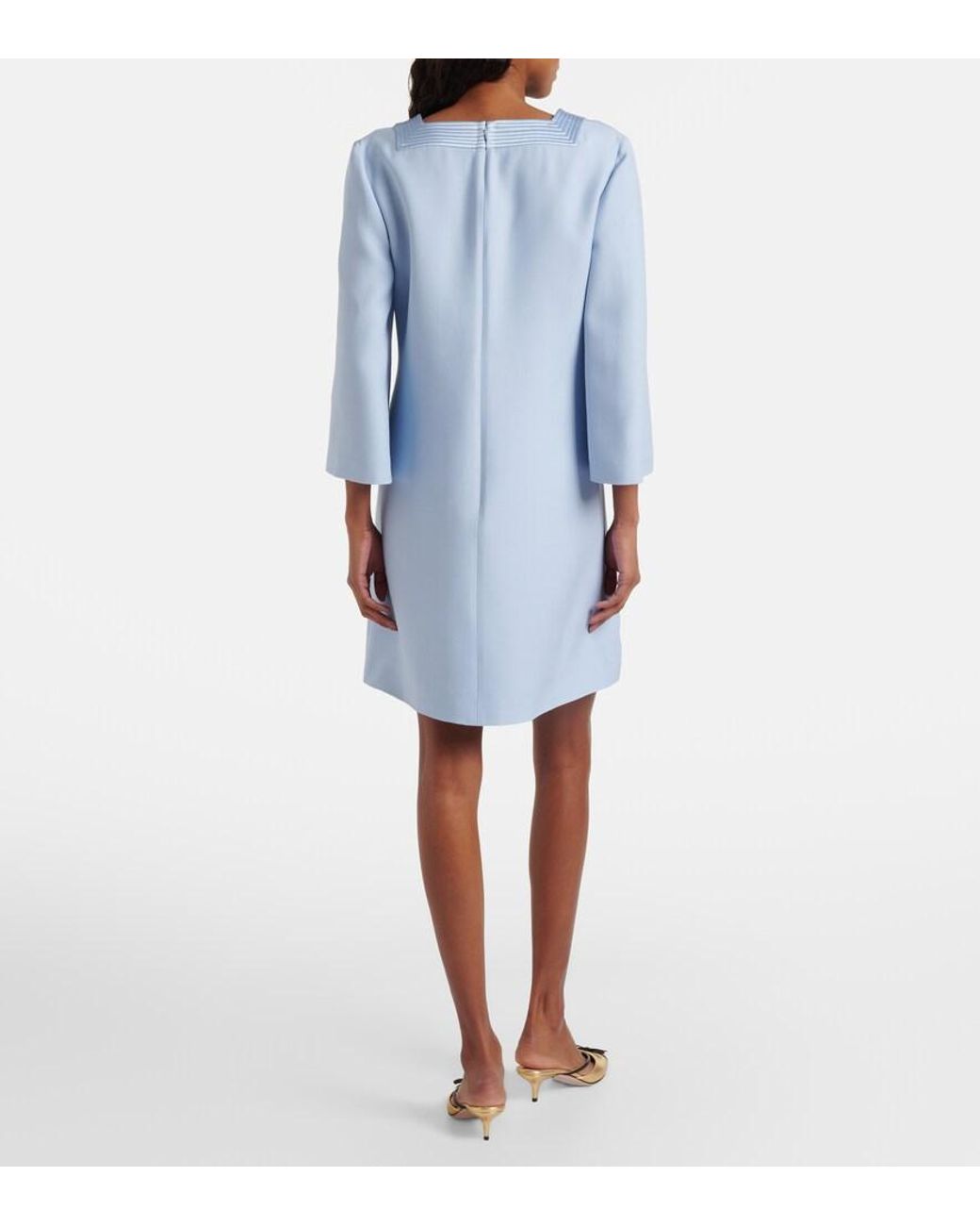 Valentino Garavani Blue Crepe Couture Minidress