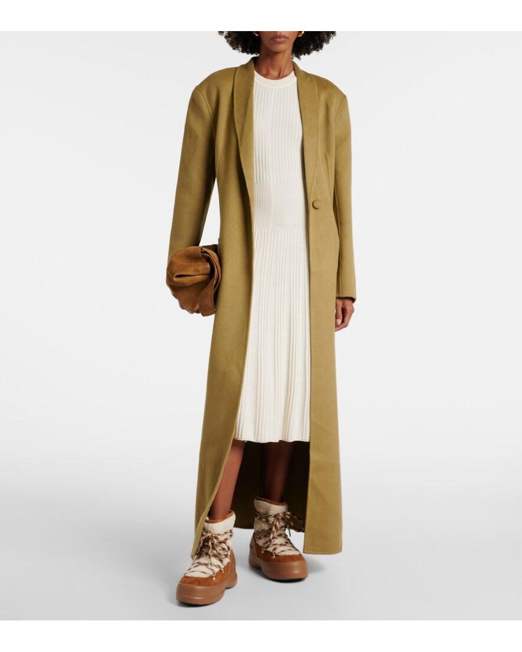 Moon Boot Brown Luna Low Shearling And Suede Snow Boots