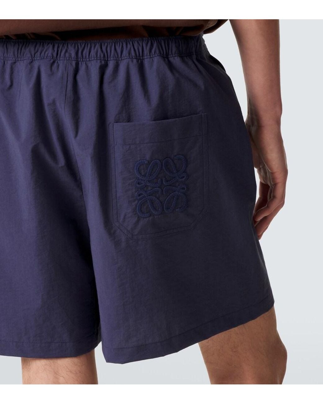 Loewe Blue Paula's Ibiza Cotton-Blend Poplin Shorts for men