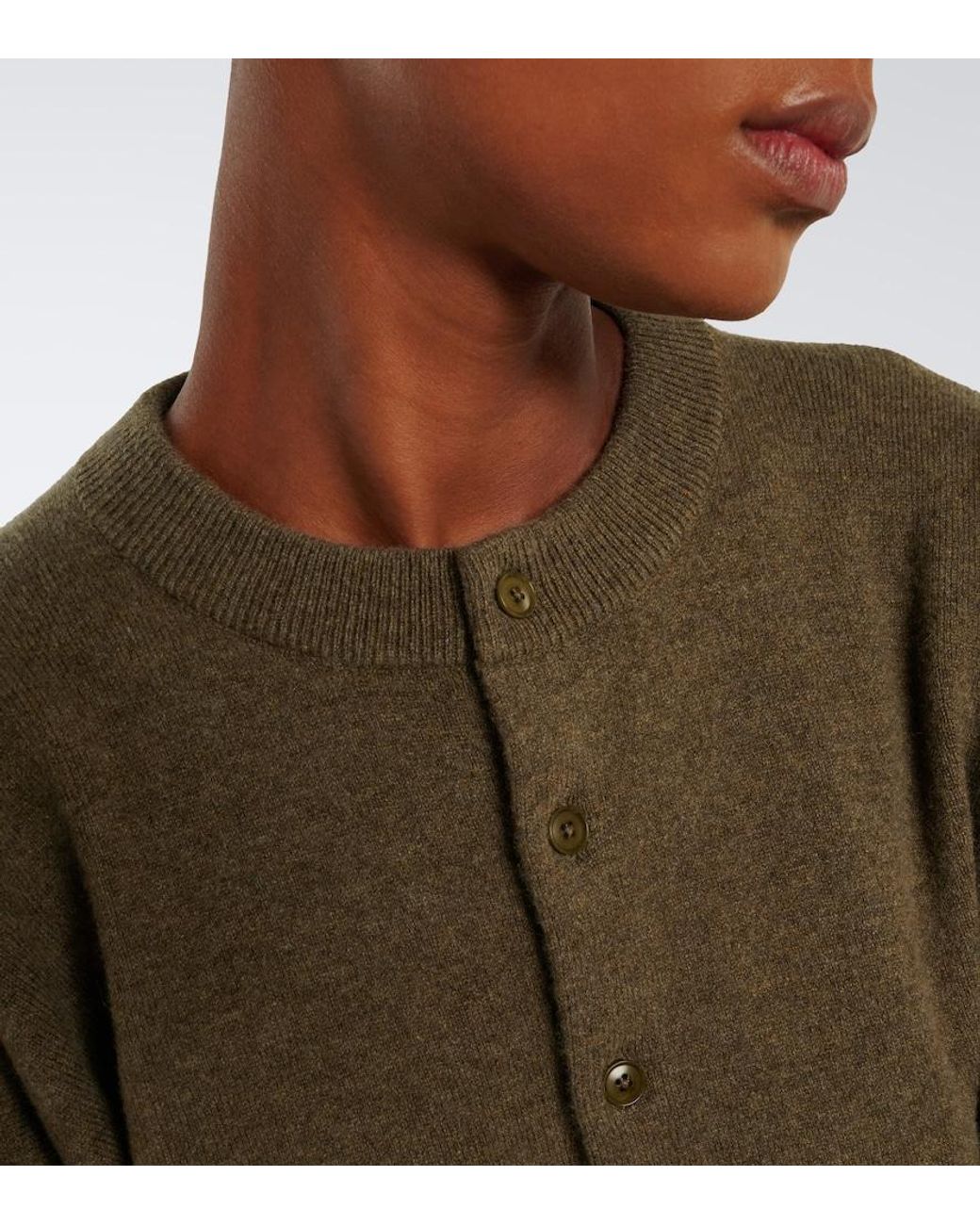 Extreme Cashmere Green N°257 Blouson Cashmere-Blend Cardigan