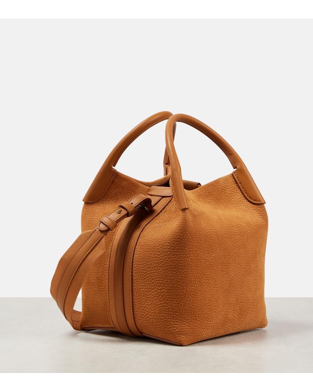 Loro Piana Brown Bale Small Leather Tote Bag