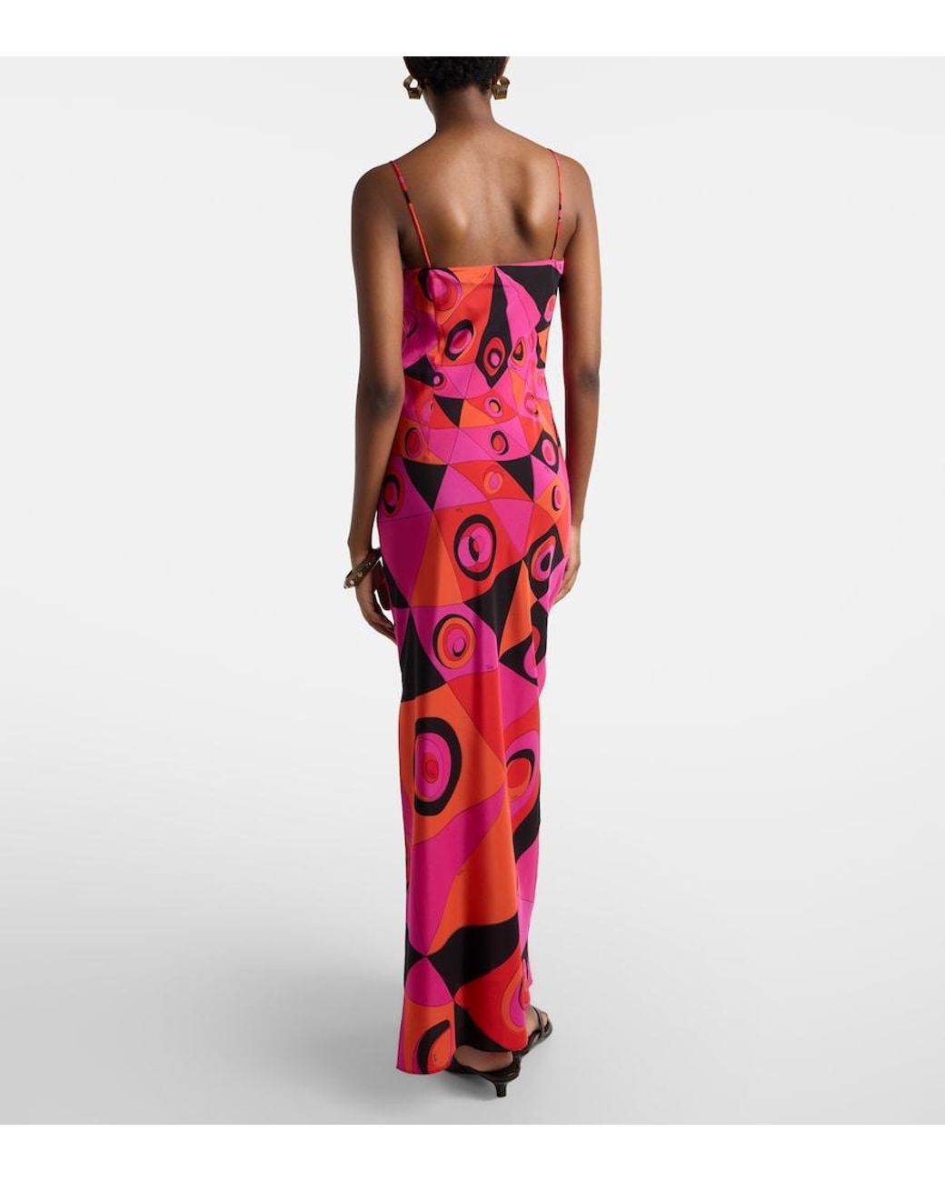 Emilio Pucci Red Occhi Silk Twill Gown