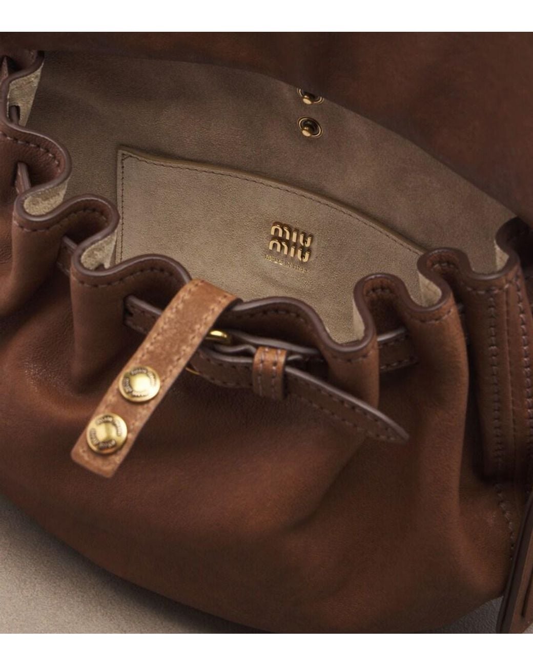 Miu Miu Brown Rendez-Vous Leather Shoulder Bag
