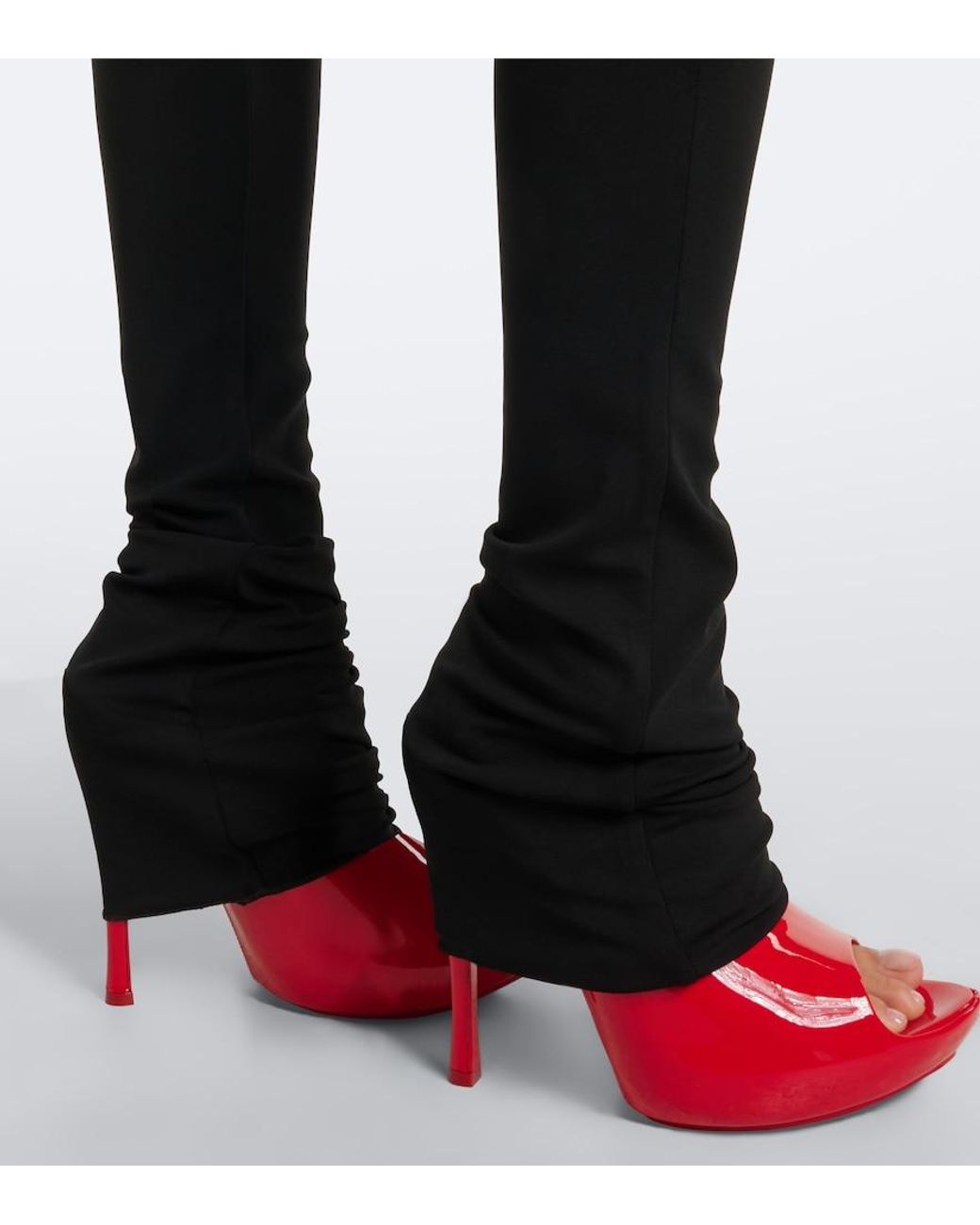 Gucci Red Patent Leather Platform Mules