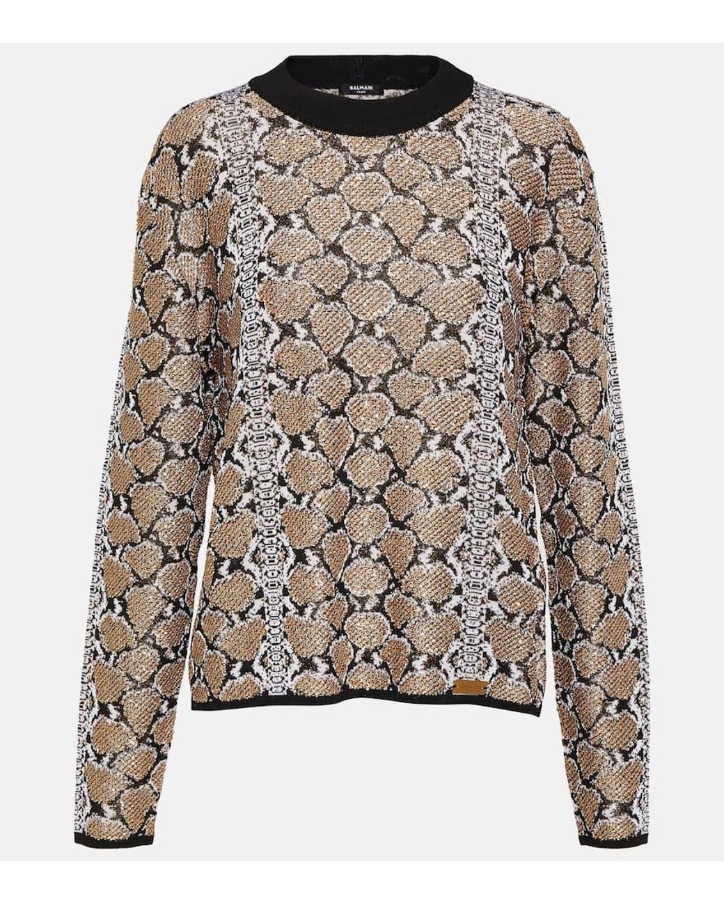 BALMAIN Mohair-blend jacquard turtleneck sweater