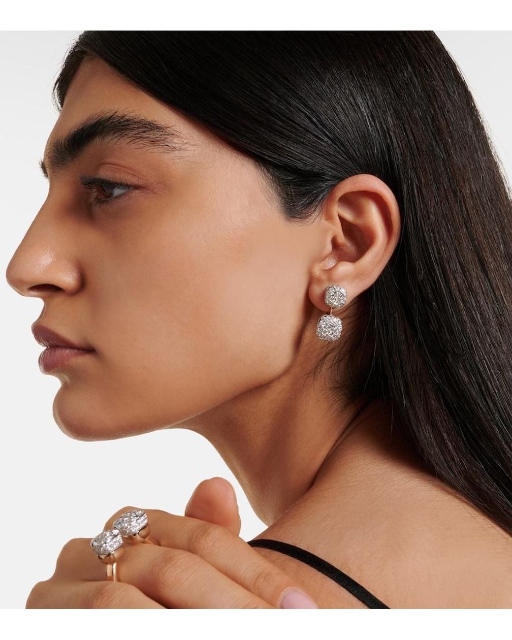 Pomellato White Nudo 18Kt Rose And Earrings With Diamonds
