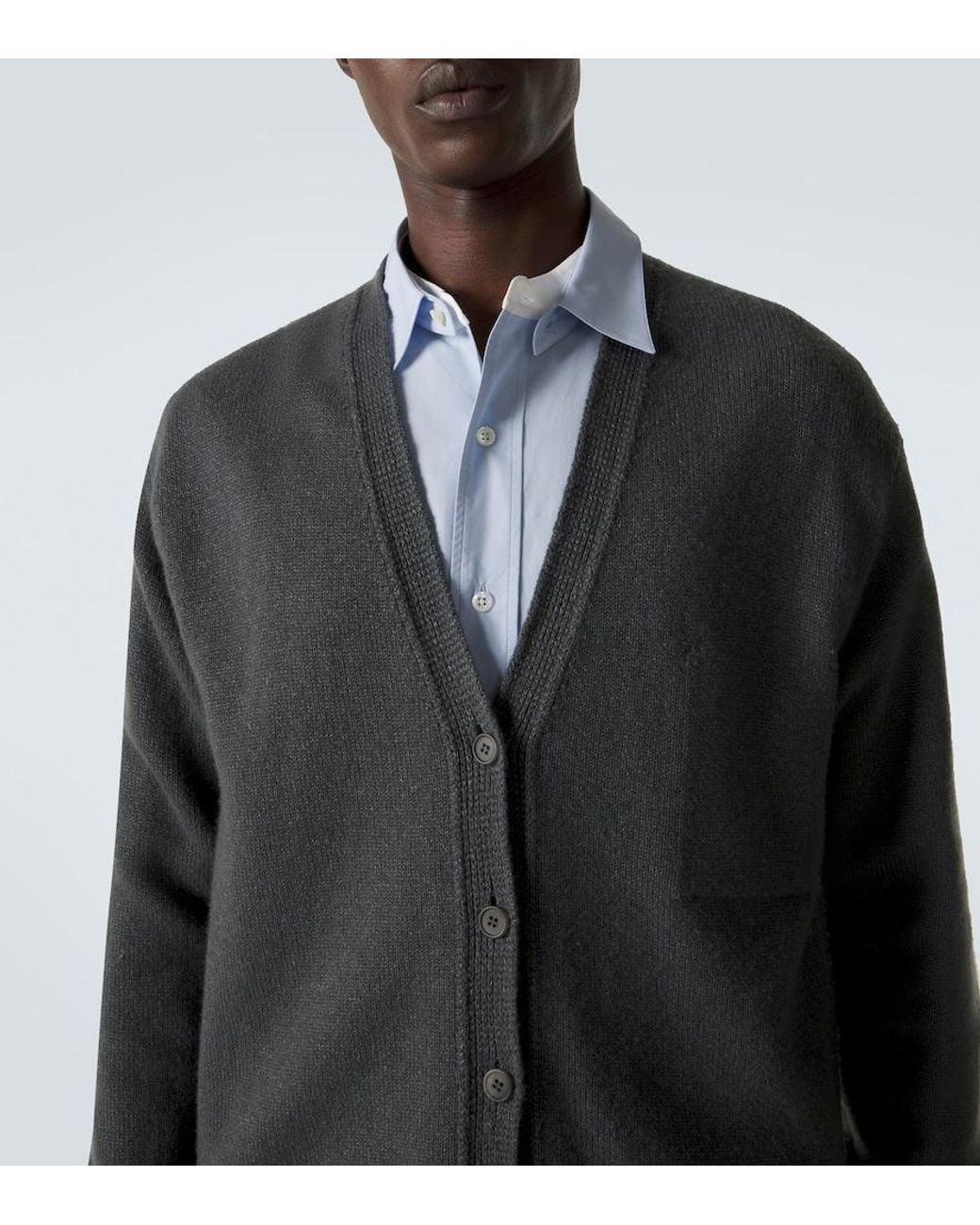 The Row Black Dine Cashmere And Linen Cardigan for men