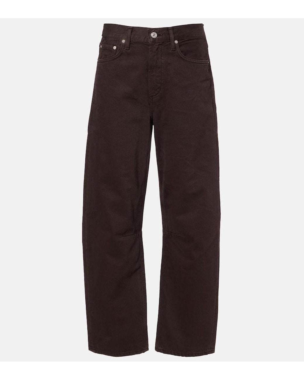 Citizens of Humanity Brown Miro Mid-Rise Barrel-Leg Jeans