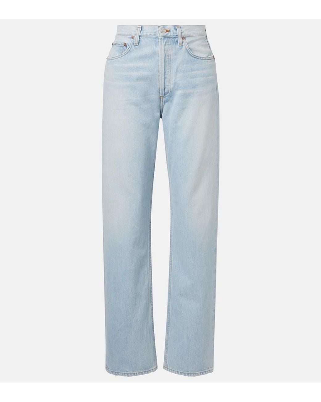 Agolde Blue Kelly High-Rise Straight Jeans