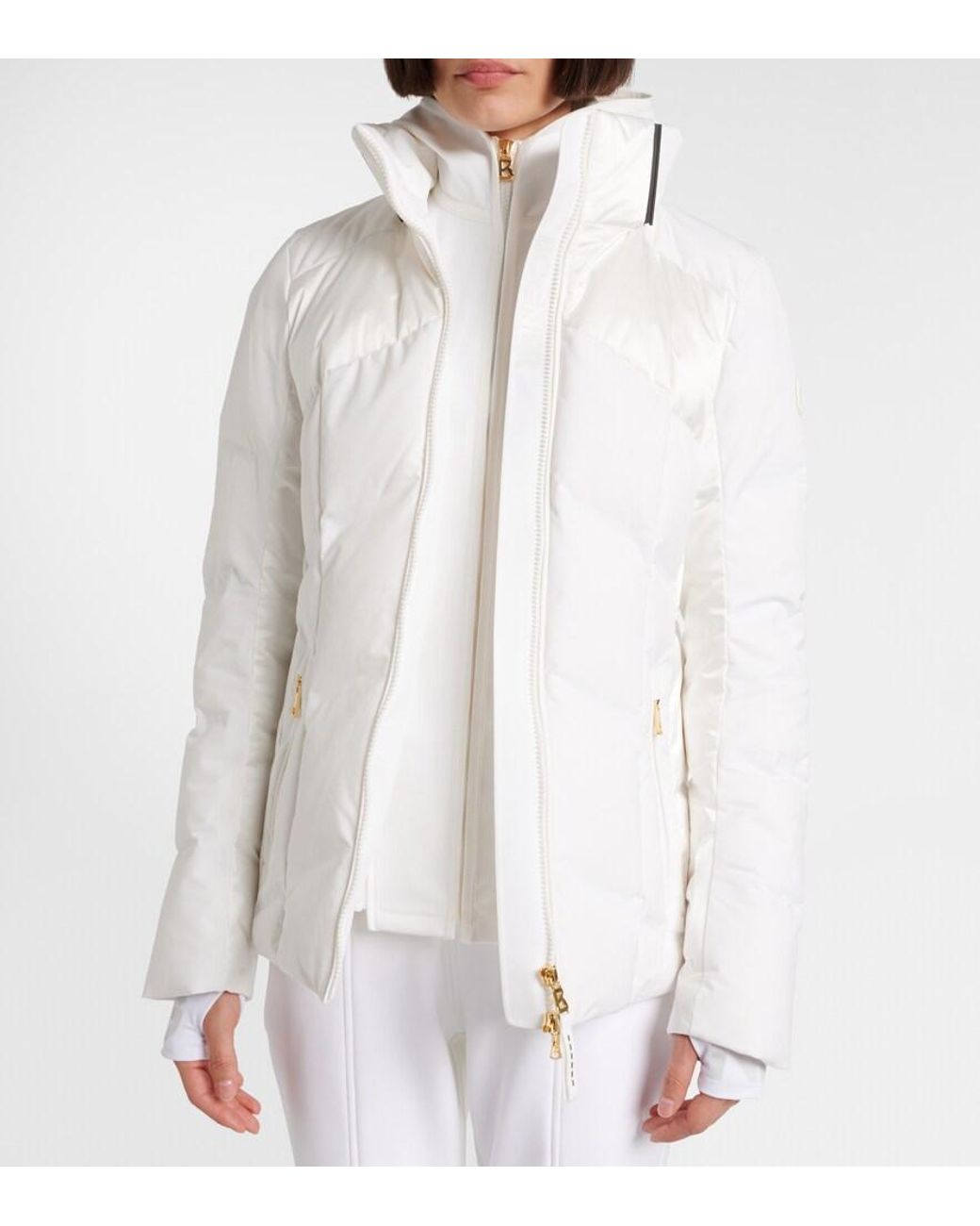 Bogner Delin Hooded Down Ski Jacket in White | Lyst