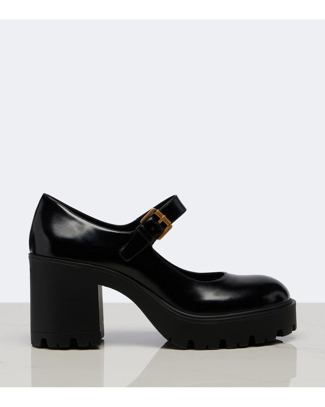 Prada Black Patent Leather Mary Jane Pumps