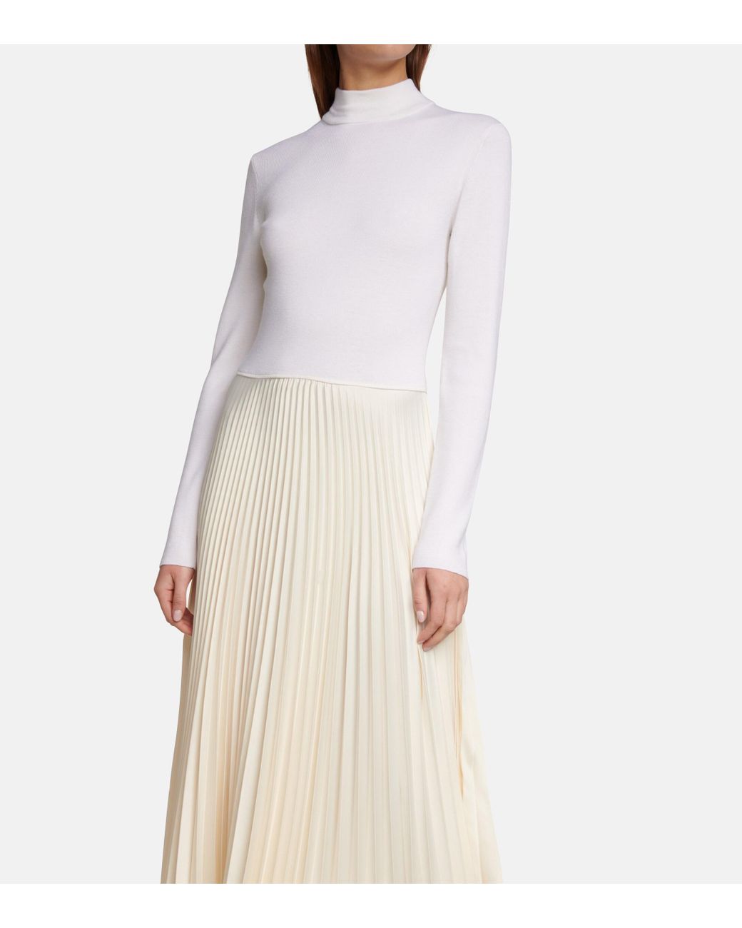 Polo Ralph Lauren Wool-blend Turtleneck Midi Dress in Beige 