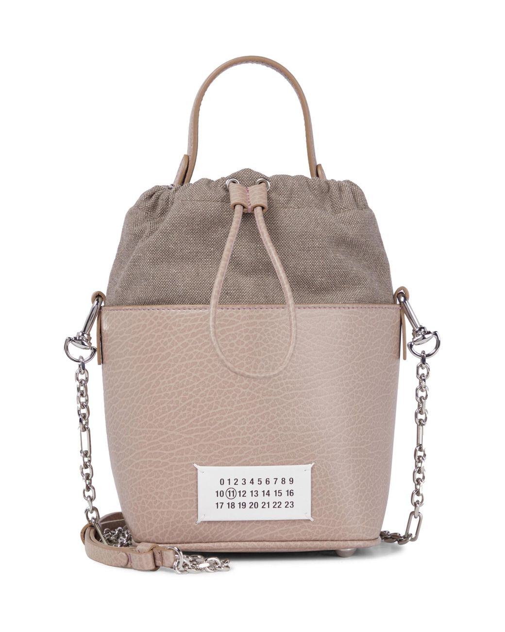 Maison Margiela 5ac Medium Leather Bucket Bag in Gray | Lyst