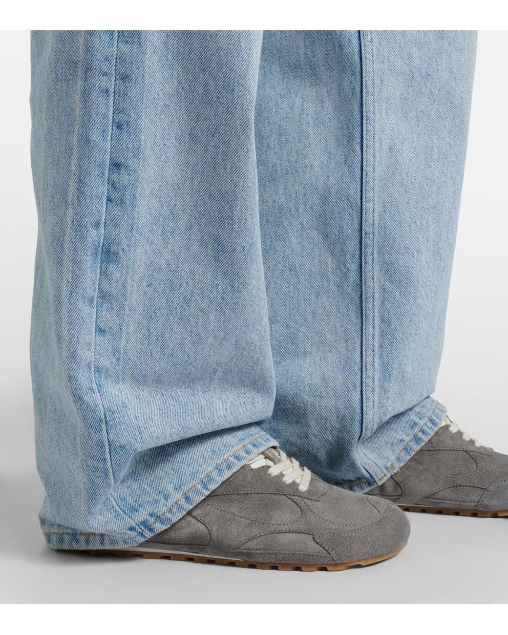 Bottega Veneta Gray Orbit Flash Suede Sneakers