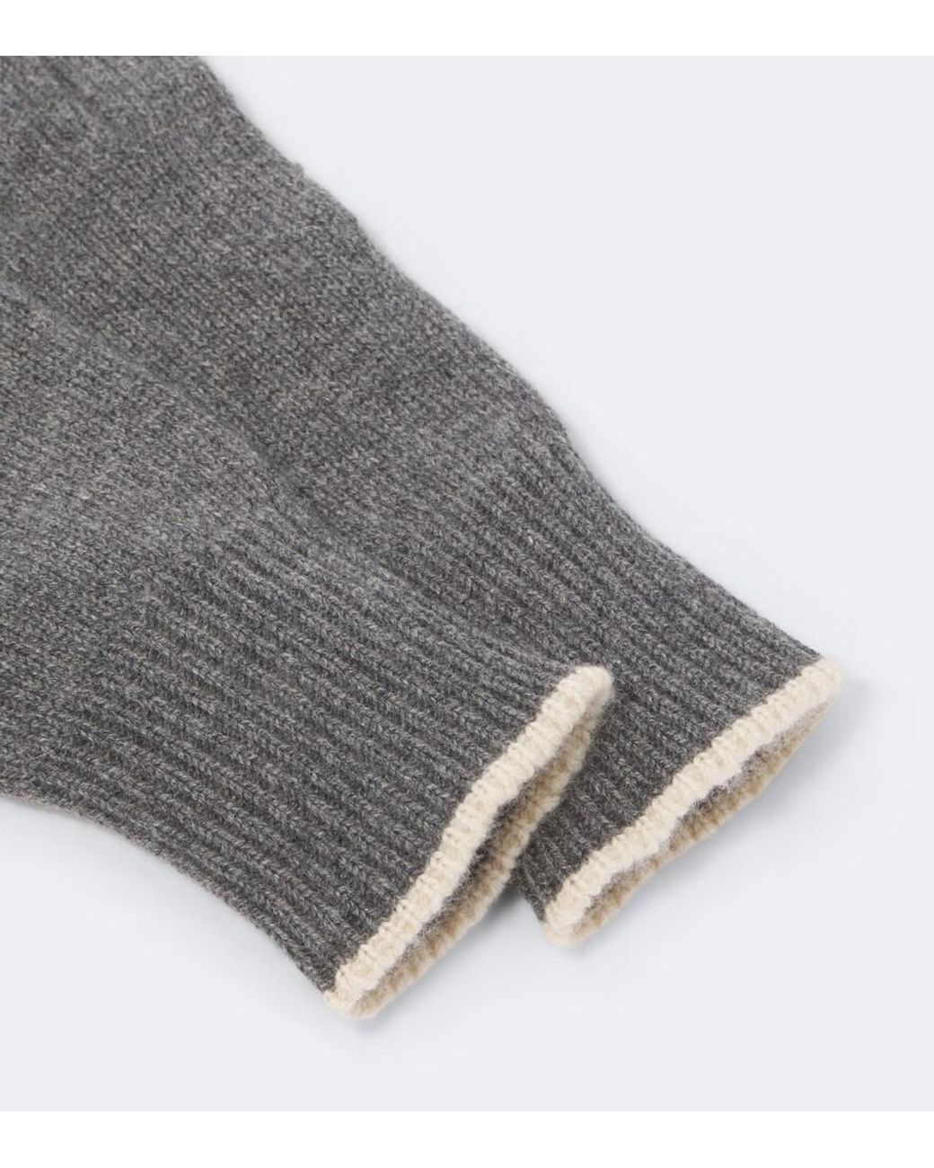 Brunello Cucinelli Gray Cashmere Gloves for men