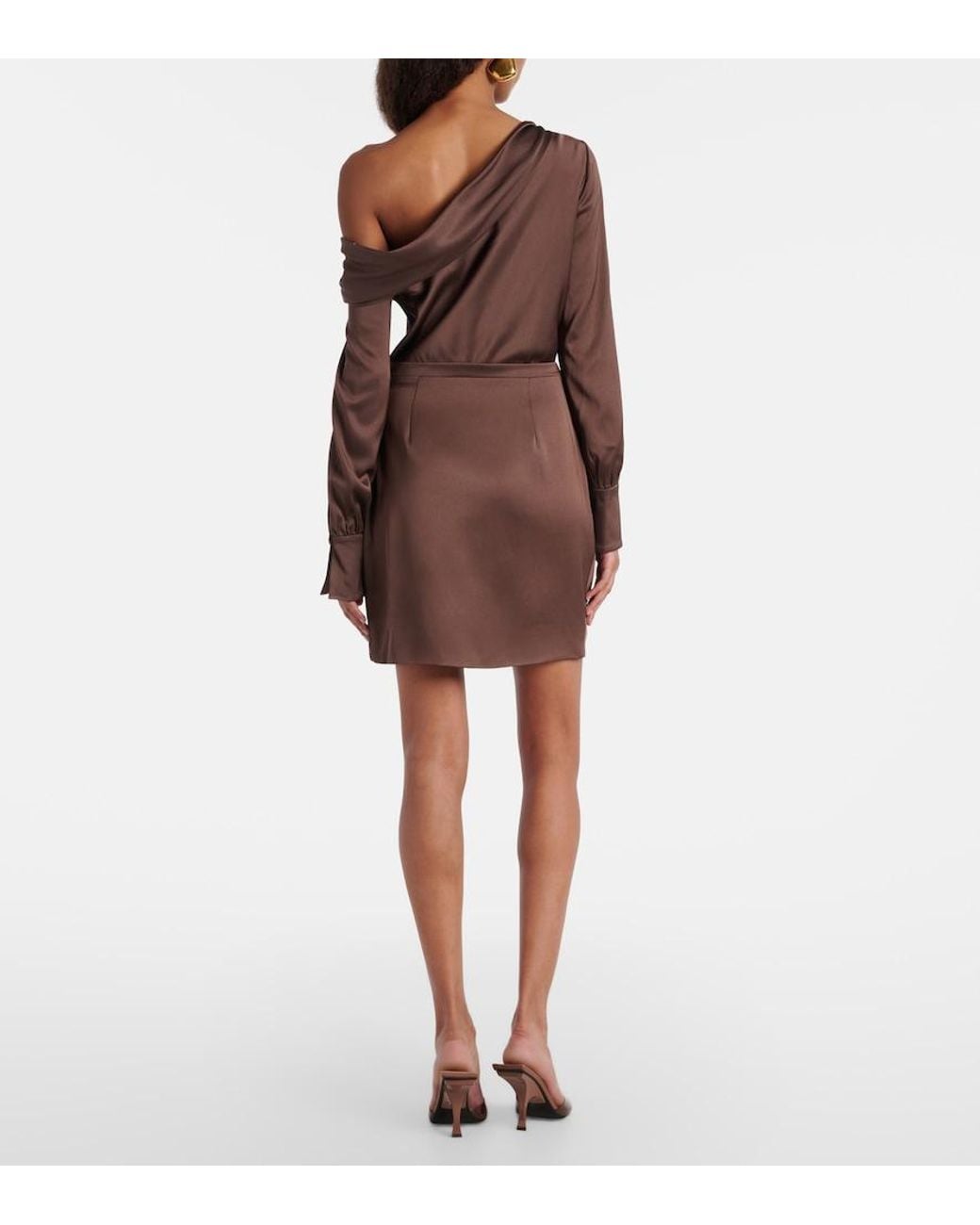 Jonathan Simkhai Brown One-Shoulder-Minikleid Cameron