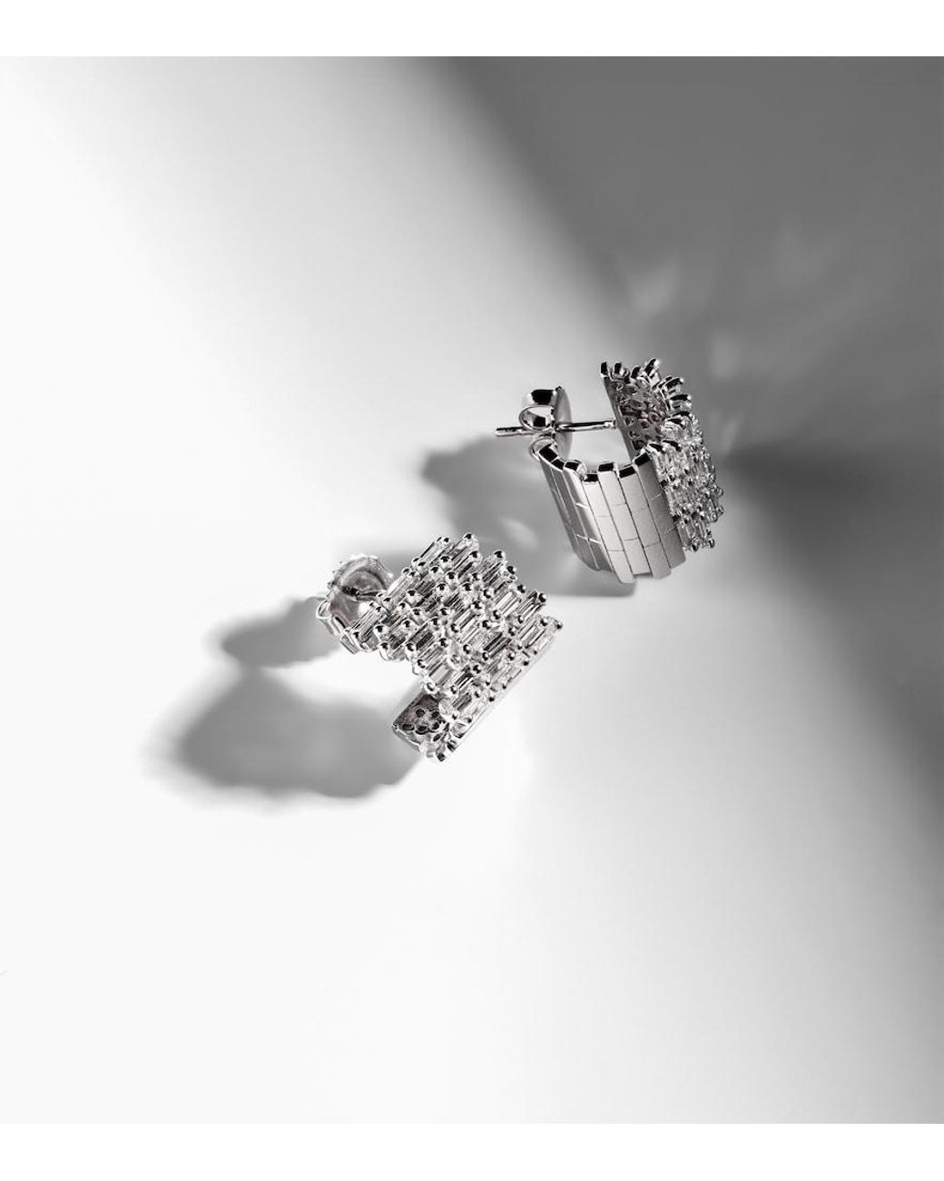 Suzanne Kalan White Rondelle 18Kt Earrings With Diamonds