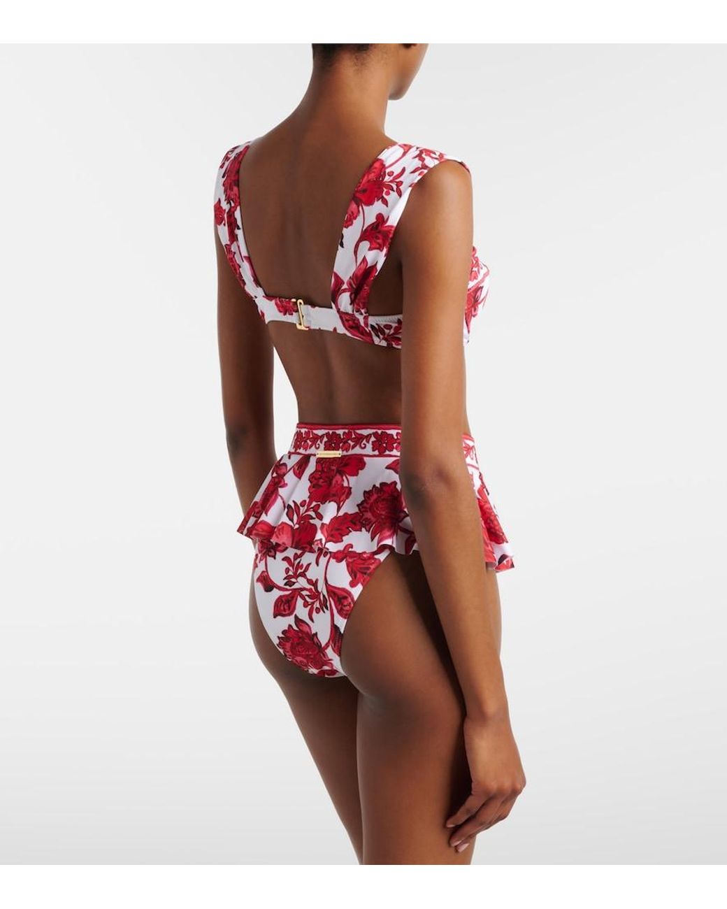 Alexandra Miro Red Zella Floral Bikini Top