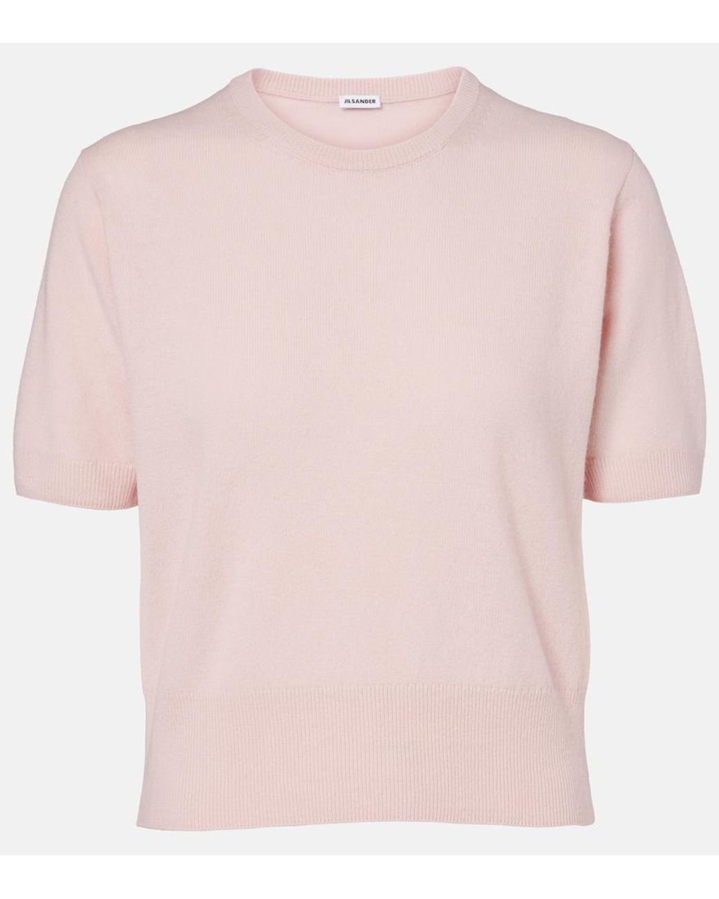 Jil Sander Pink Cropped Wool And Cashmere Sweater