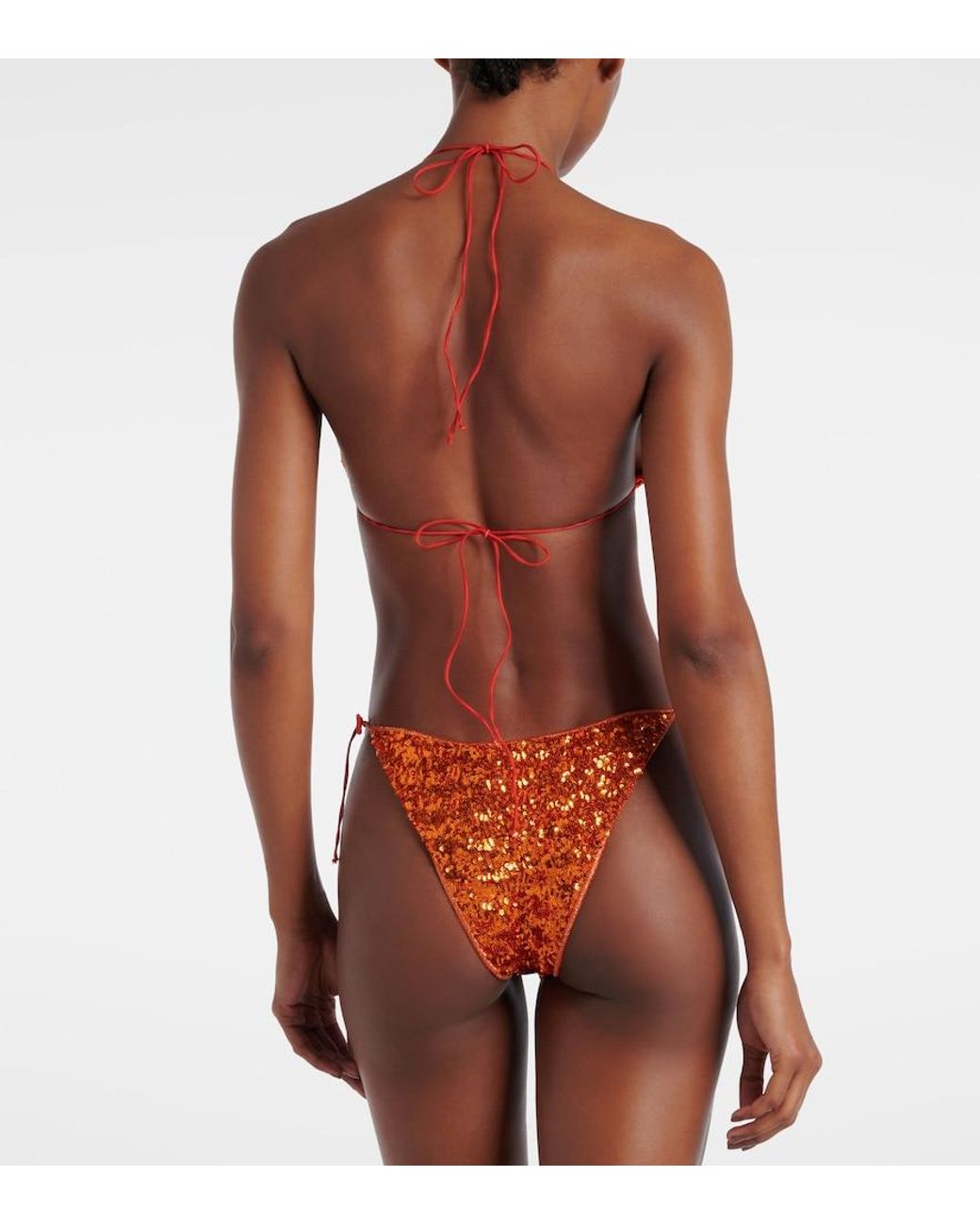 Oseree Orange Pailettes Bikini