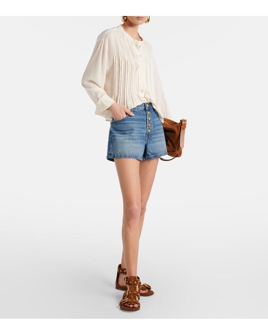 Ulla Johnson Blue Greta High-Rise Denim Shorts