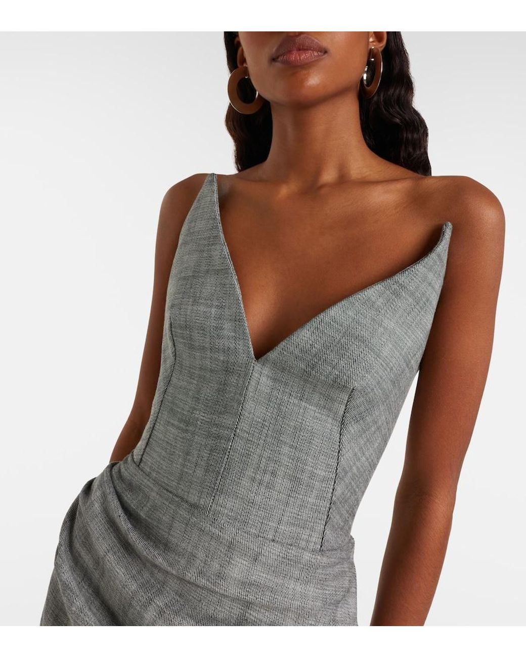 Maticevski Gray Saucy Minx Cotton Midi Dress