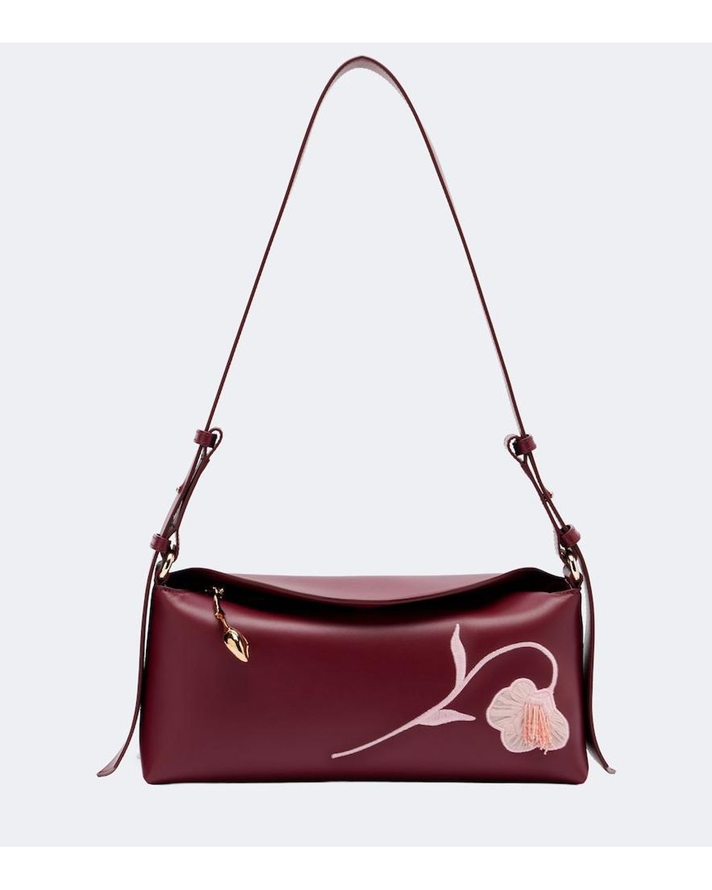Erdem Red Bloom East West Medium Leather Shoulder Bag
