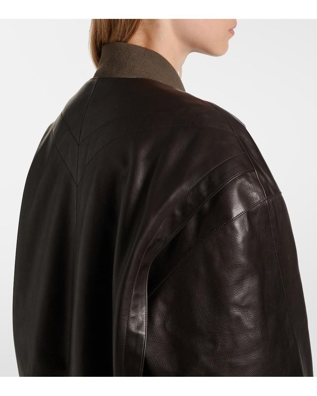 The Row Black Morisel Leather Bomber Jacket