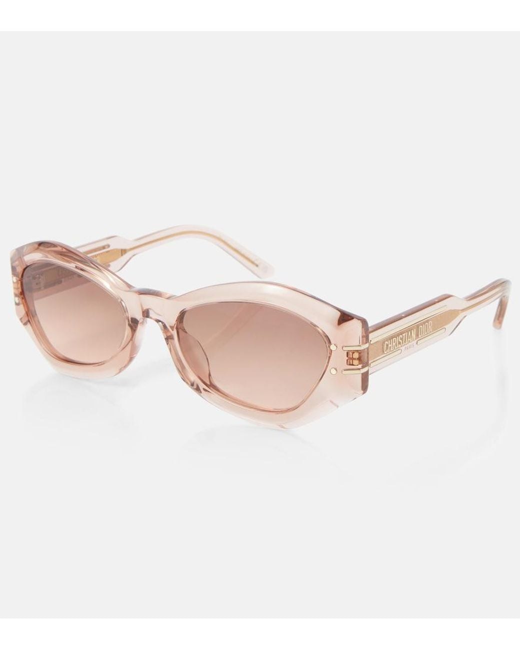 Dior Pink Diorsignature B1U Oval Sunglasses