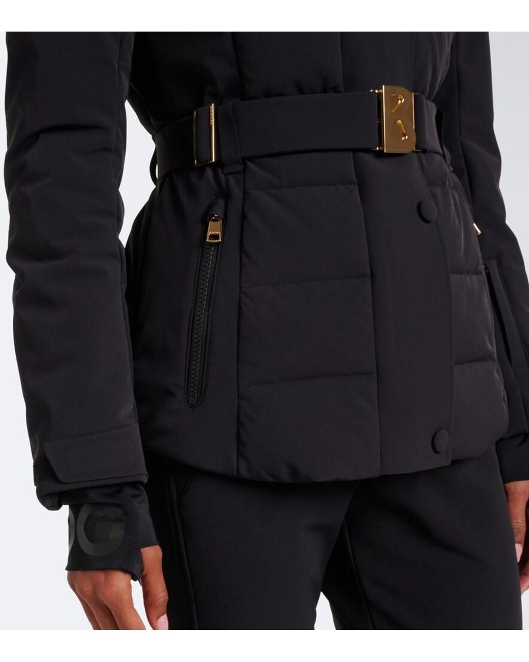 Bogner Black Elva Hooded Belted Ski Jacket