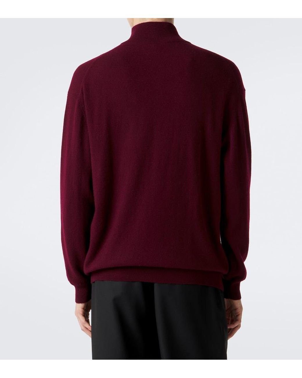 Lisa Yang Red Augustus Cashmere Half-Zip Sweater for men