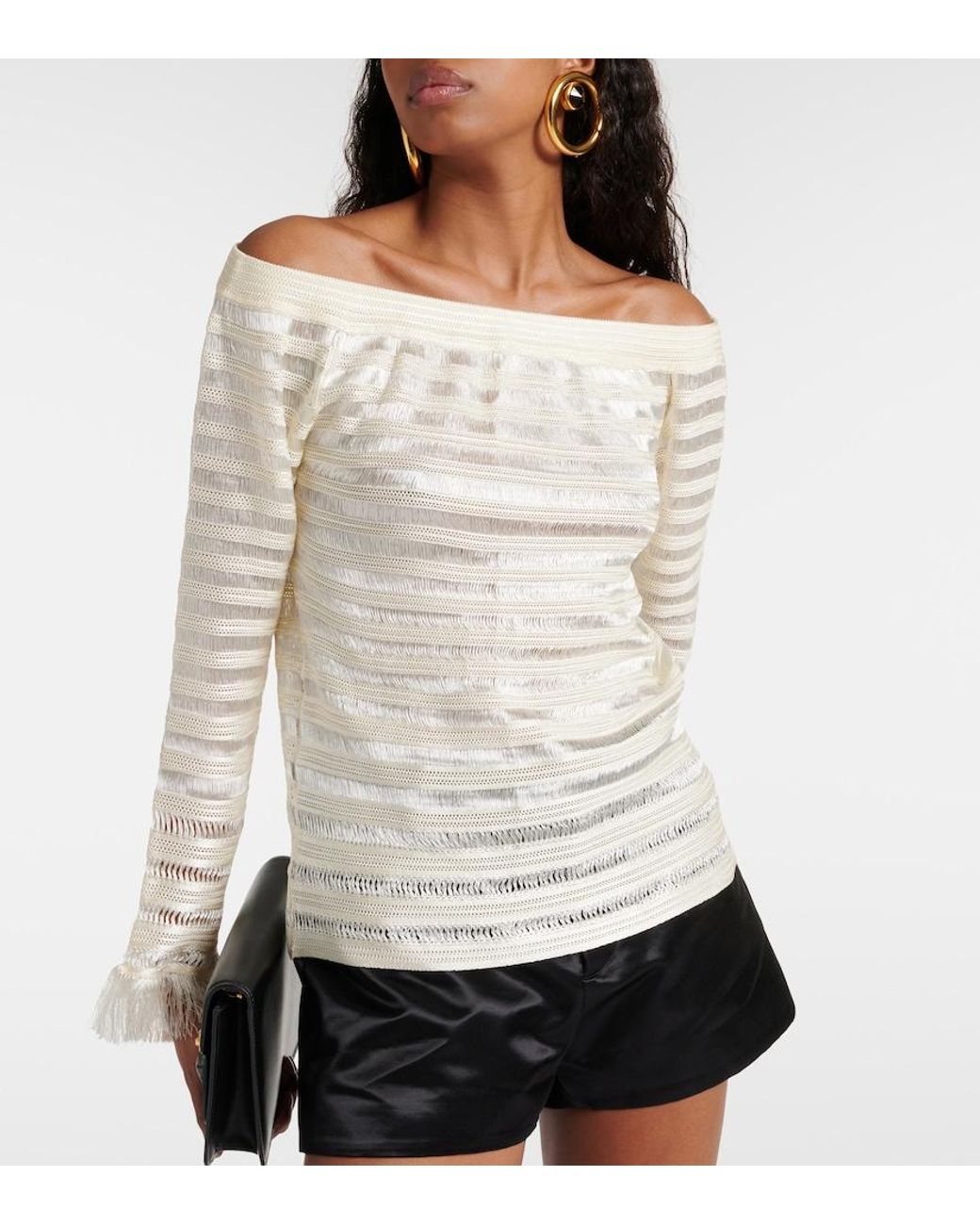 Tom Ford Natural Off-Shoulder Top