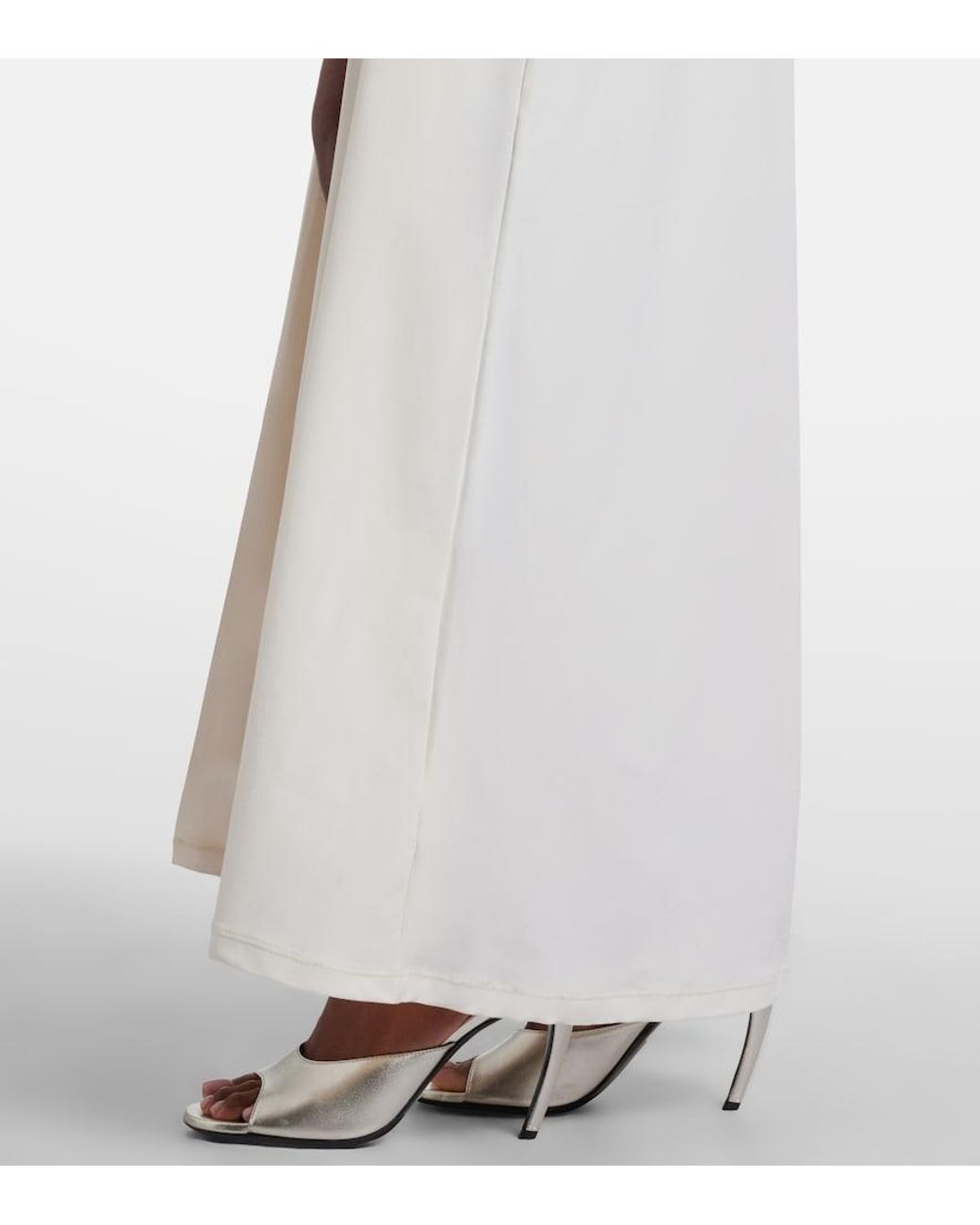 Christopher Esber White Mineral Stone Cutout Jersey Maxi Dress