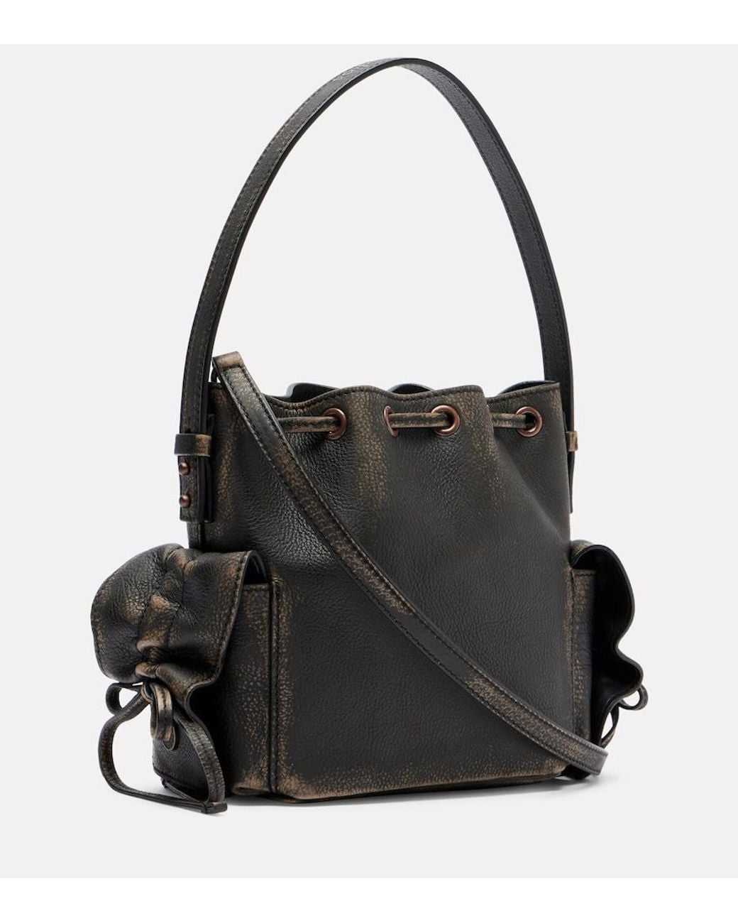 Acne Black Bucket Bag Aus Leder