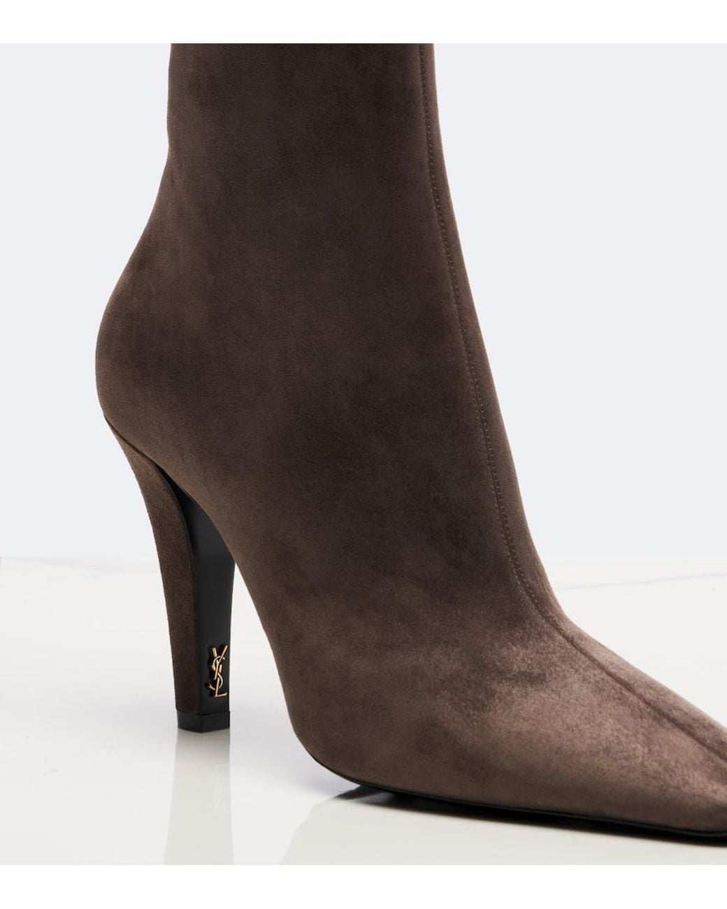 Saint Laurent Brown Jill Suede Ankle Boots