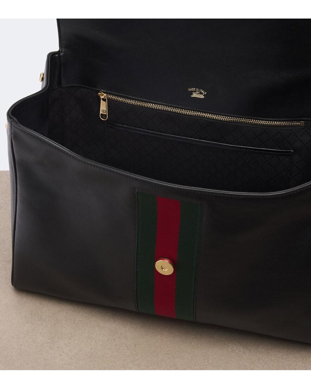 Gucci Black Paparazzo Large Leather Shoulder Bag