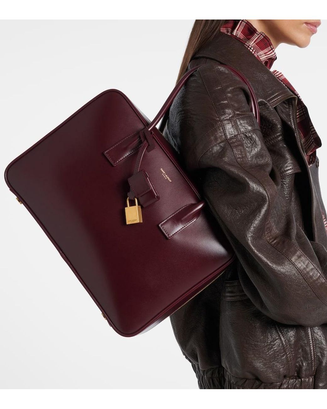 Saint Laurent Red Tote Bag Sac De Jour Aus Leder