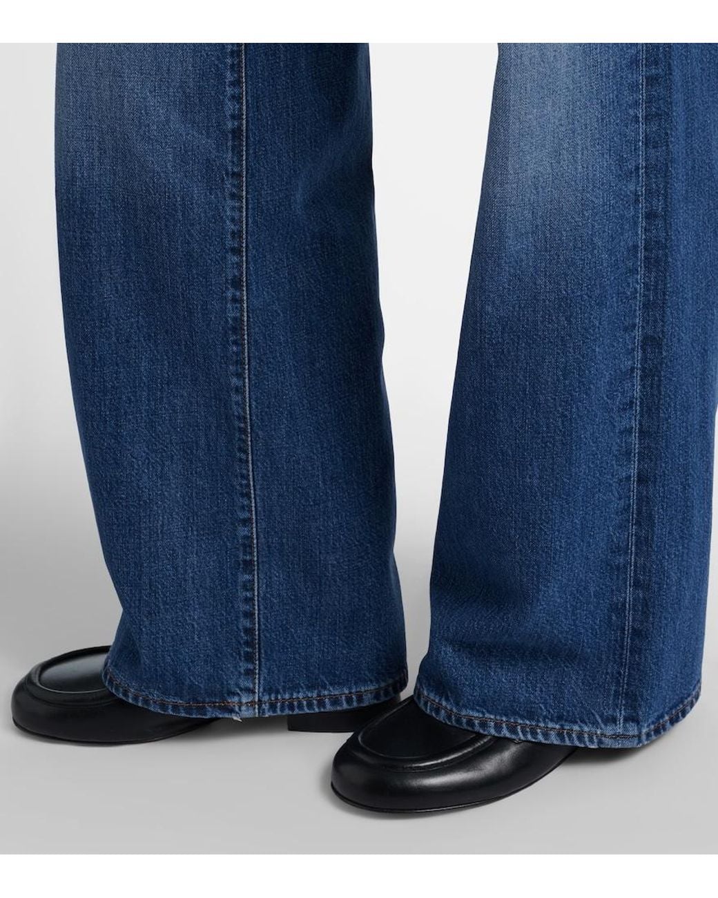 FRAME Blue The Off Duty Stroll Wide-Leg Jeans