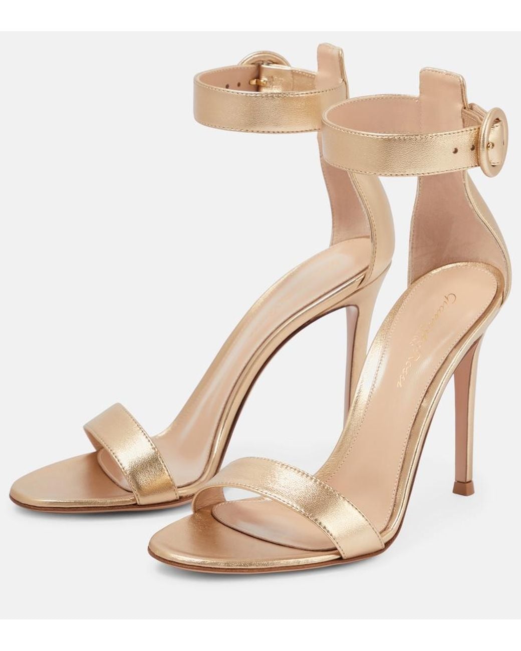 Gianvito Rossi Natural Portofino 105 Leather Sandals