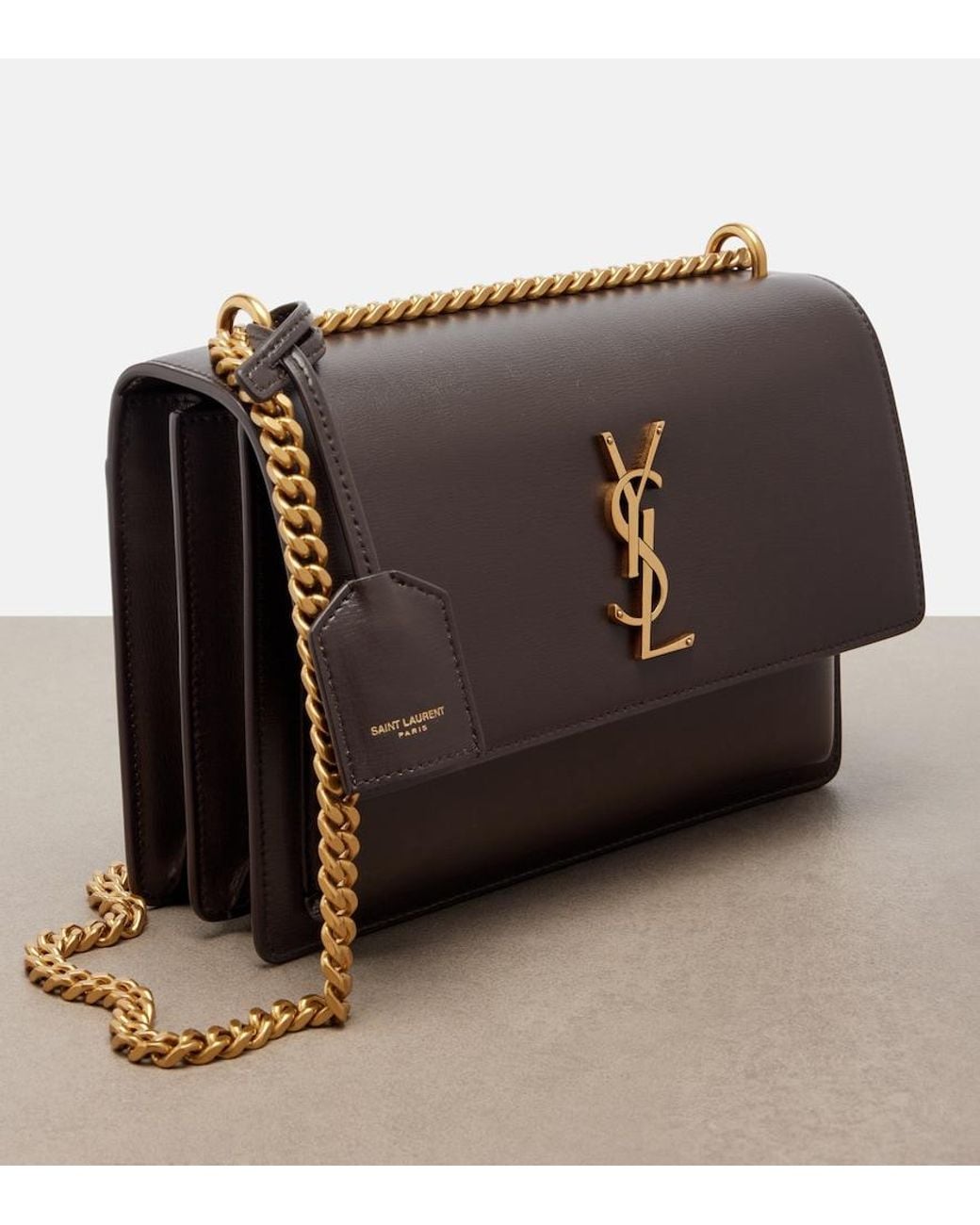 Saint Laurent Black Sunset Medium Leather Shoulder Bag