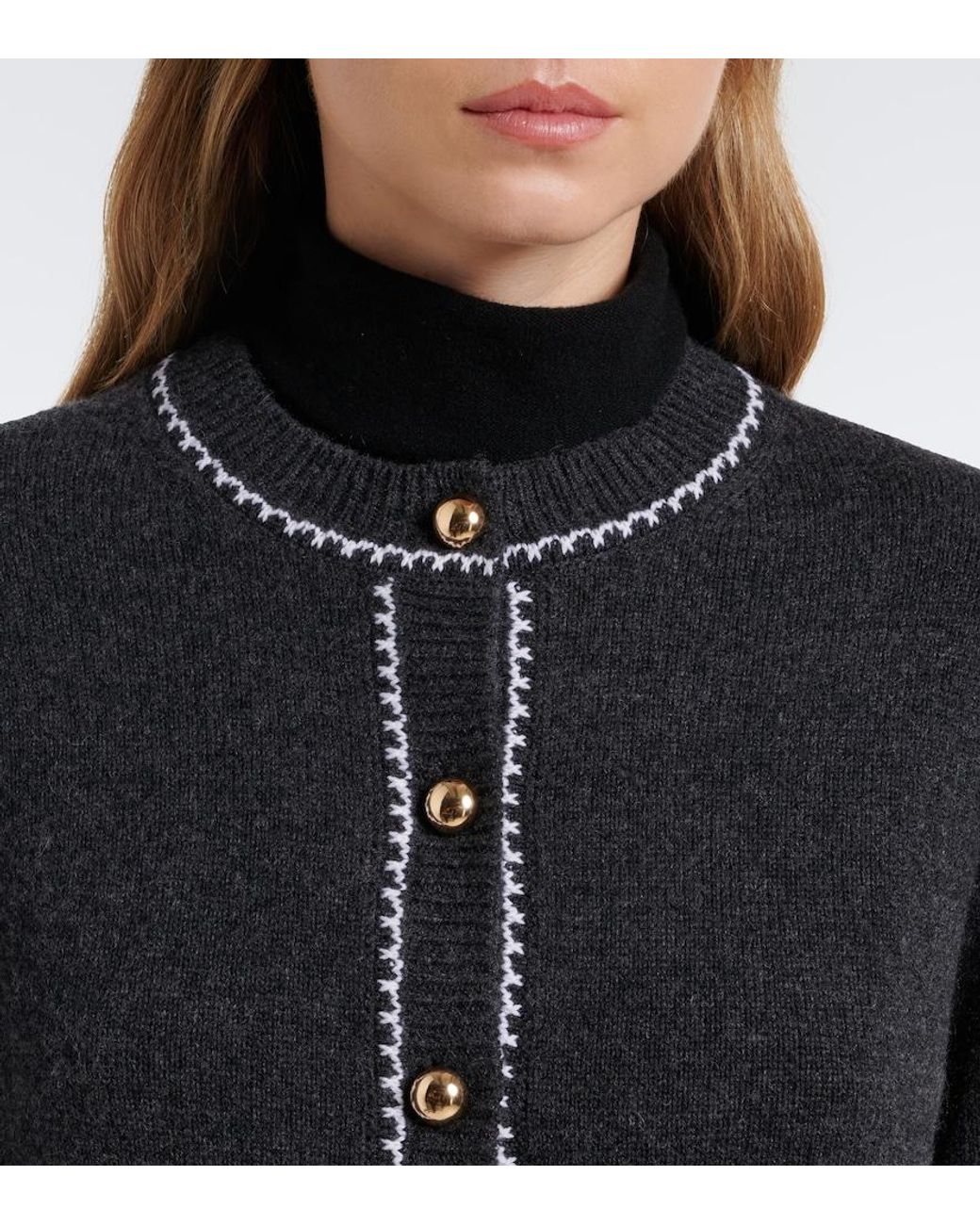 Jardin Des Orangers Black Virgin Wool And Cashmere Cardigan